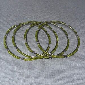 Elegant Green Beaded Bangles